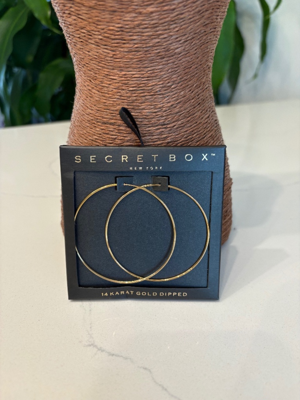 Secret Box New York _ Endless Hoops 14k Gold Dipped  2  1/4 " Long